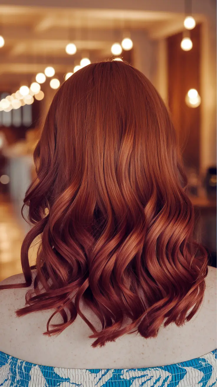 fall red hair color Caramel Rust with Effortless Curl