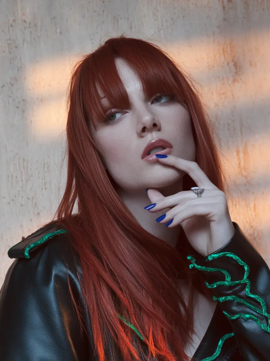 fall red hair color autumn fringe with auburn allure