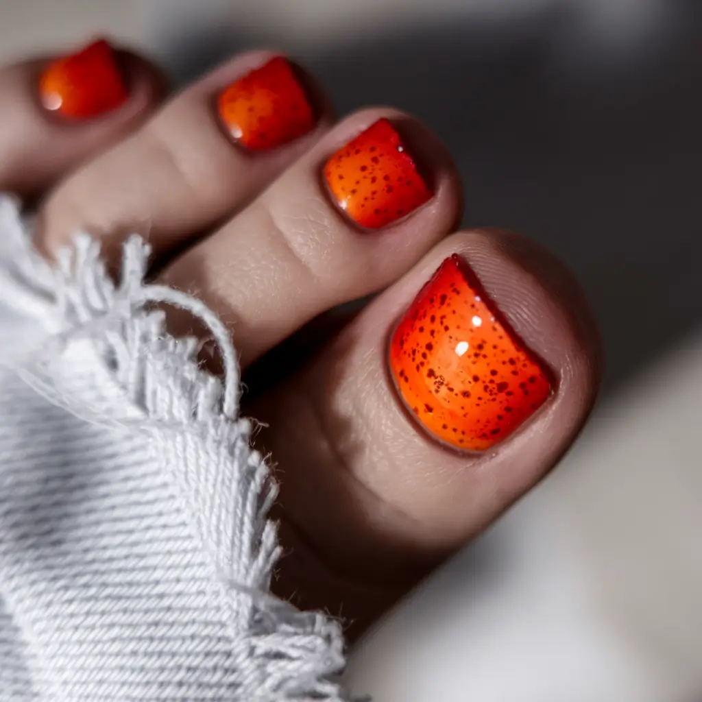 fall toe nail colors 2025 Spiced Sunset Ombre
