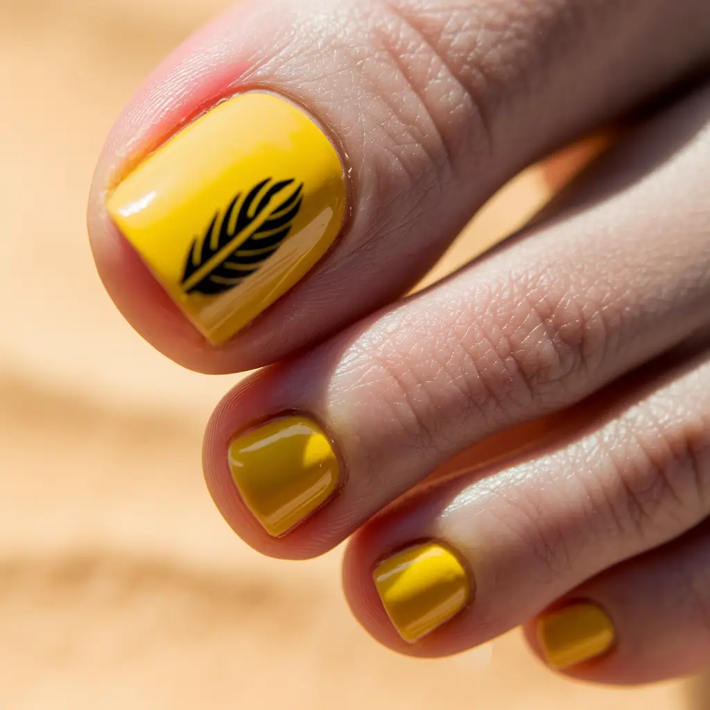 fall toe nail colors 2025 Golden Palm Minimalism