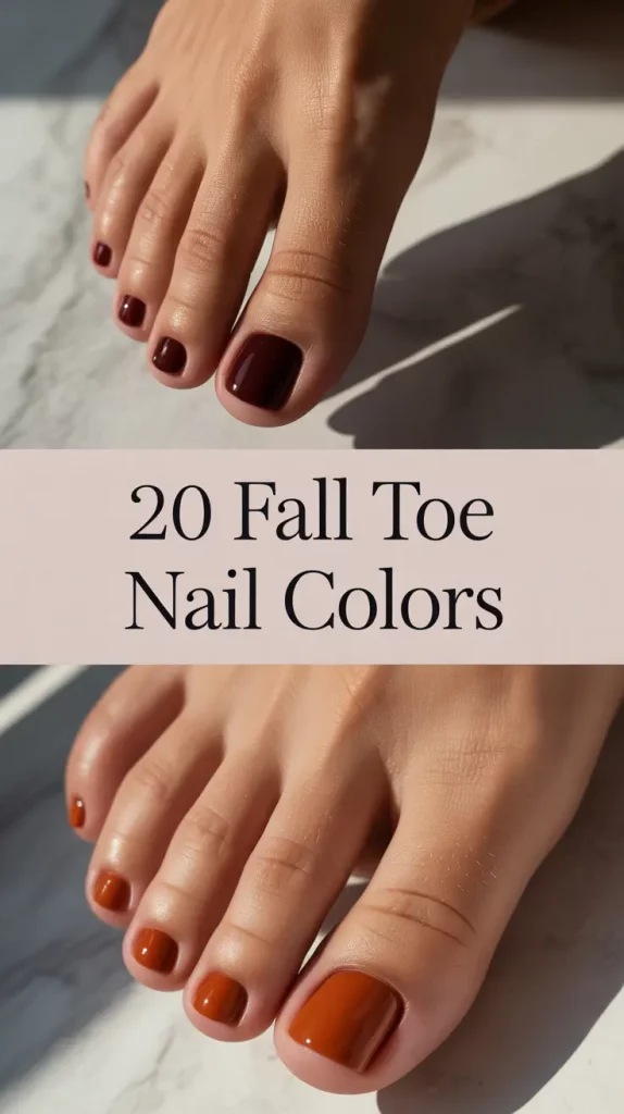 Fall Toe Nail Colors 2025: Trendy Autumn Pedicure Colors & Design Ideas
