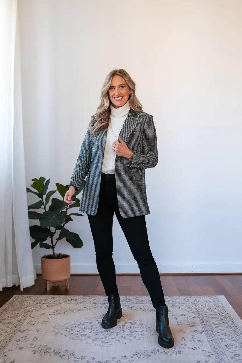fall work outfits women jeans+Chic Layers with Denim Done Right