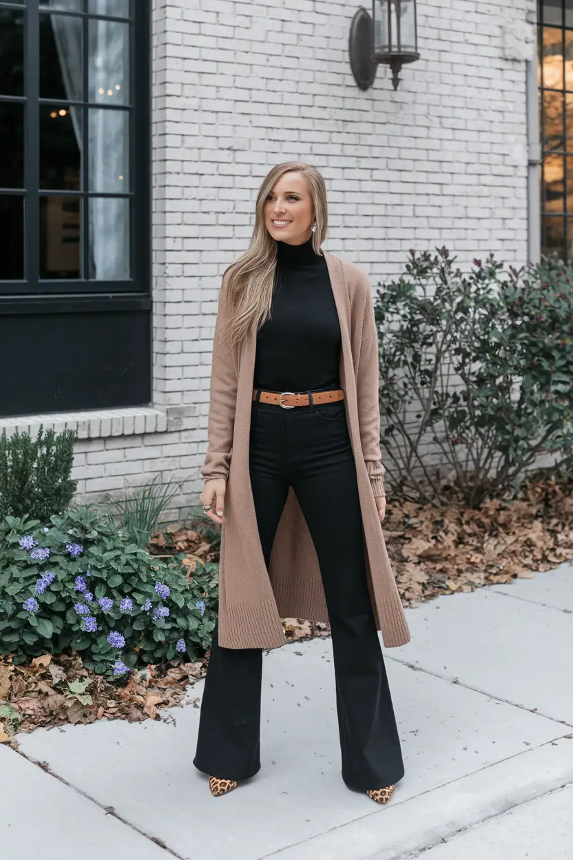 fall work outfits women Effortless Neutrals with a Hint of Drama