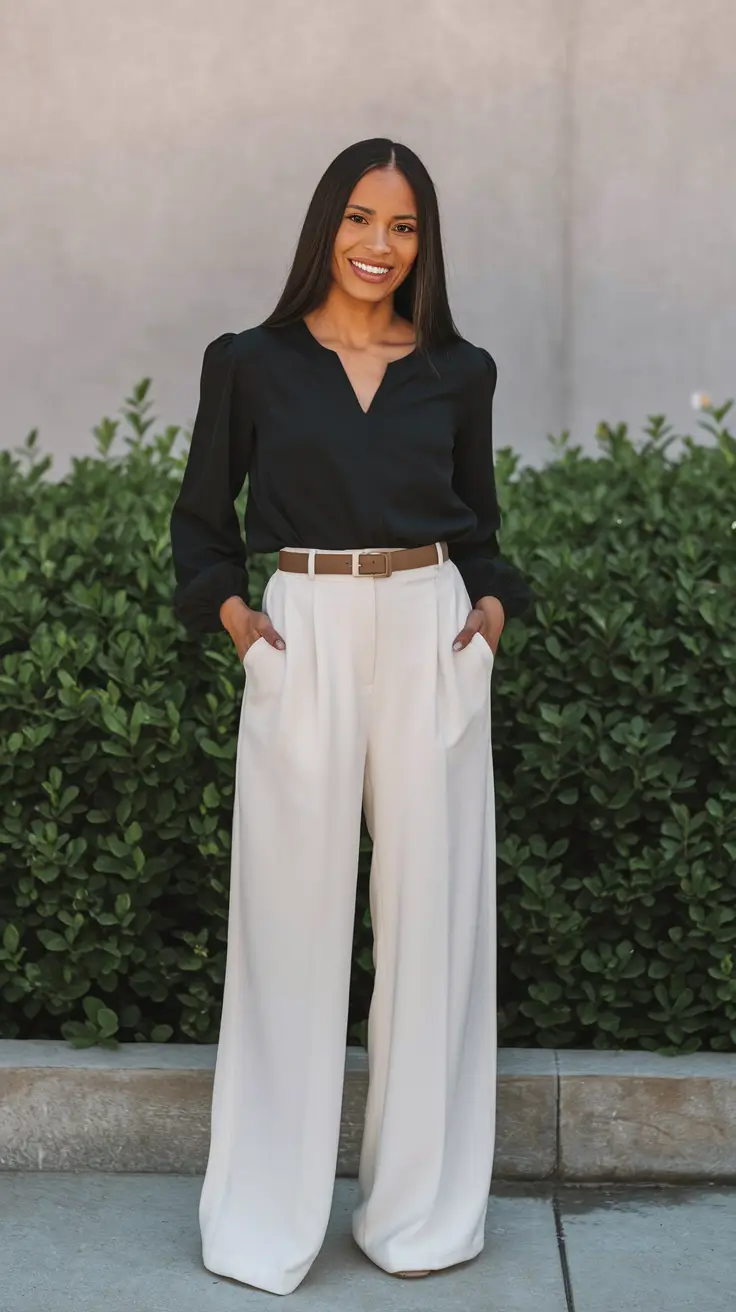 fall work outfits women black woman+Monochrome Meets Soft Power