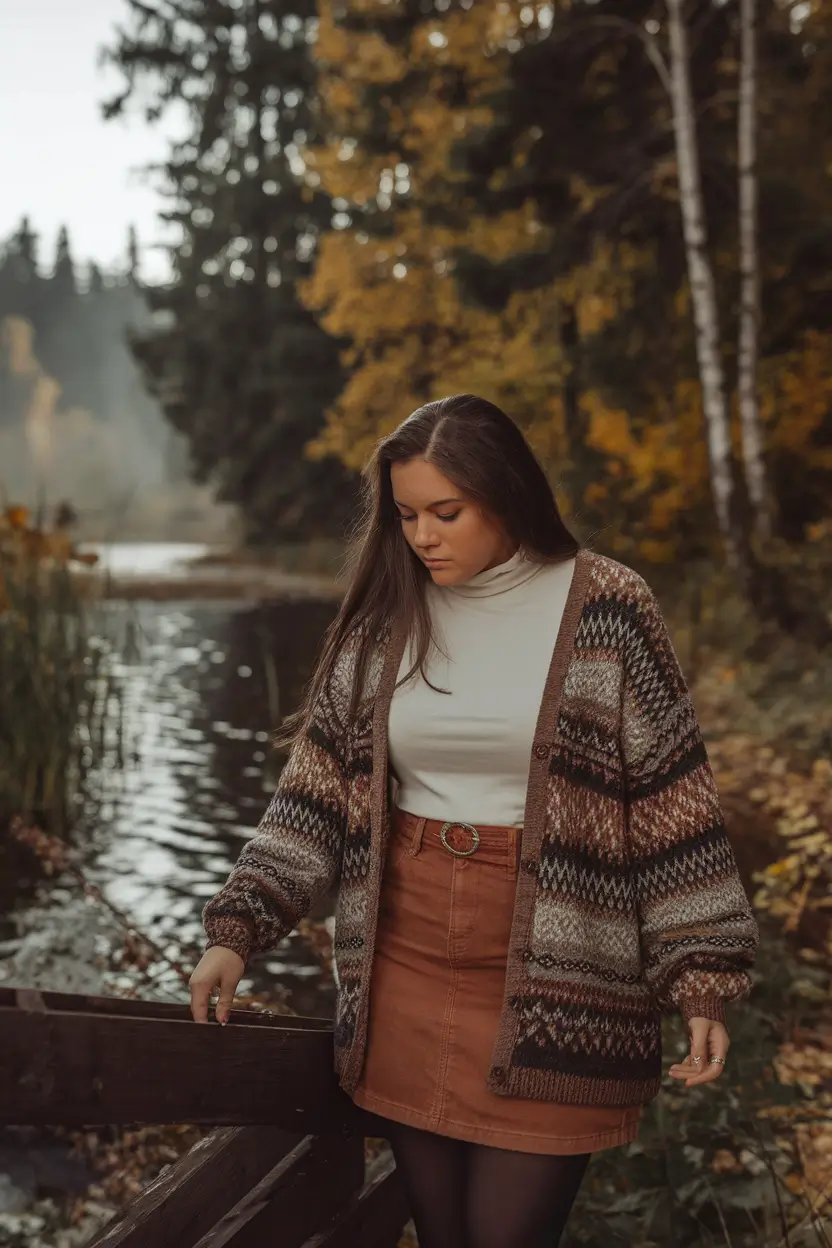 midsize fall outfits Rustic Layers with Woodland Vibes