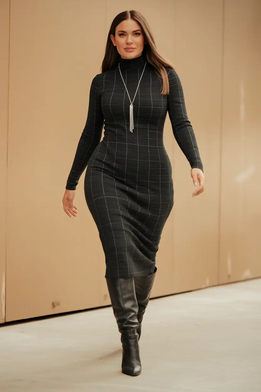 midsize fall outfits The Sleek Knit That Means Business