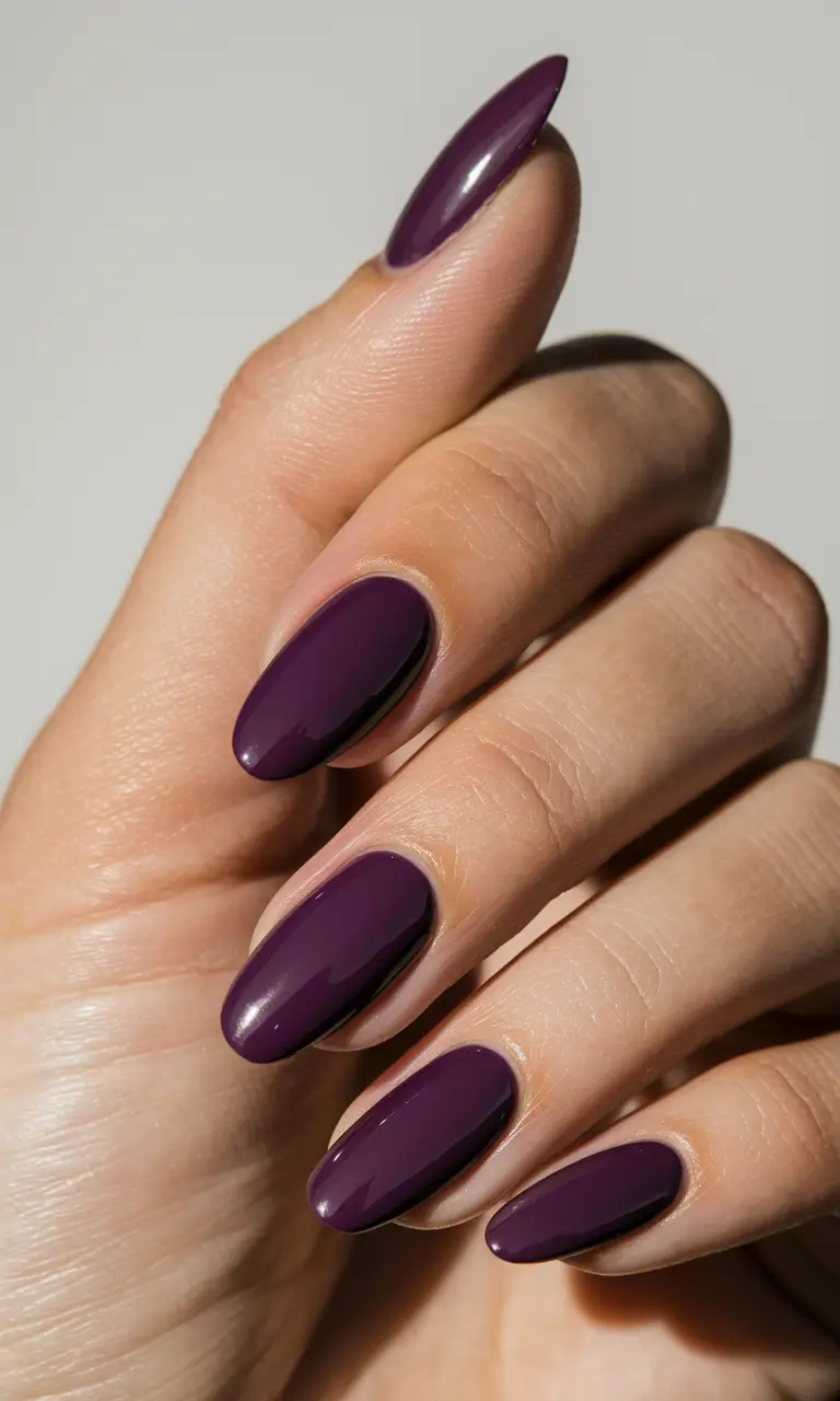 neutral fall nails 2025 Deep Plum Power