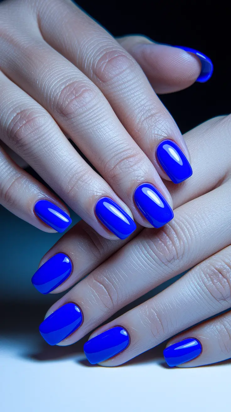neutral fall nails 2025 Electric Blue Energy