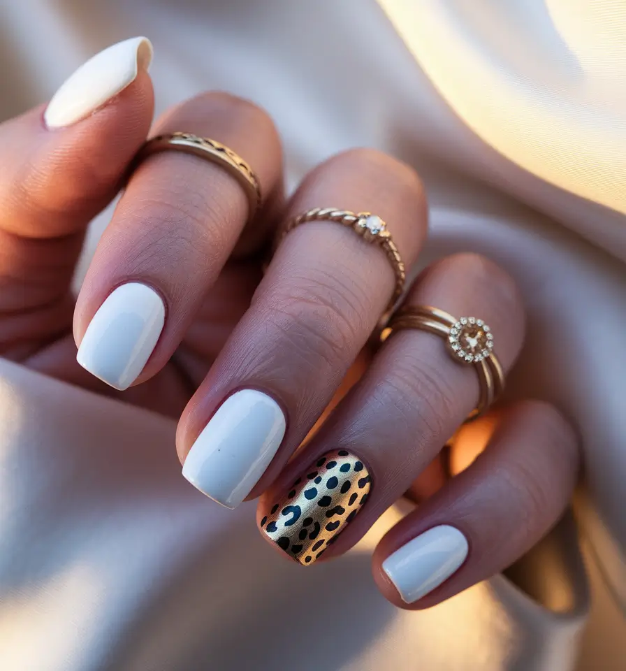 neutral fall nails 2025 Golden Neutral Chic