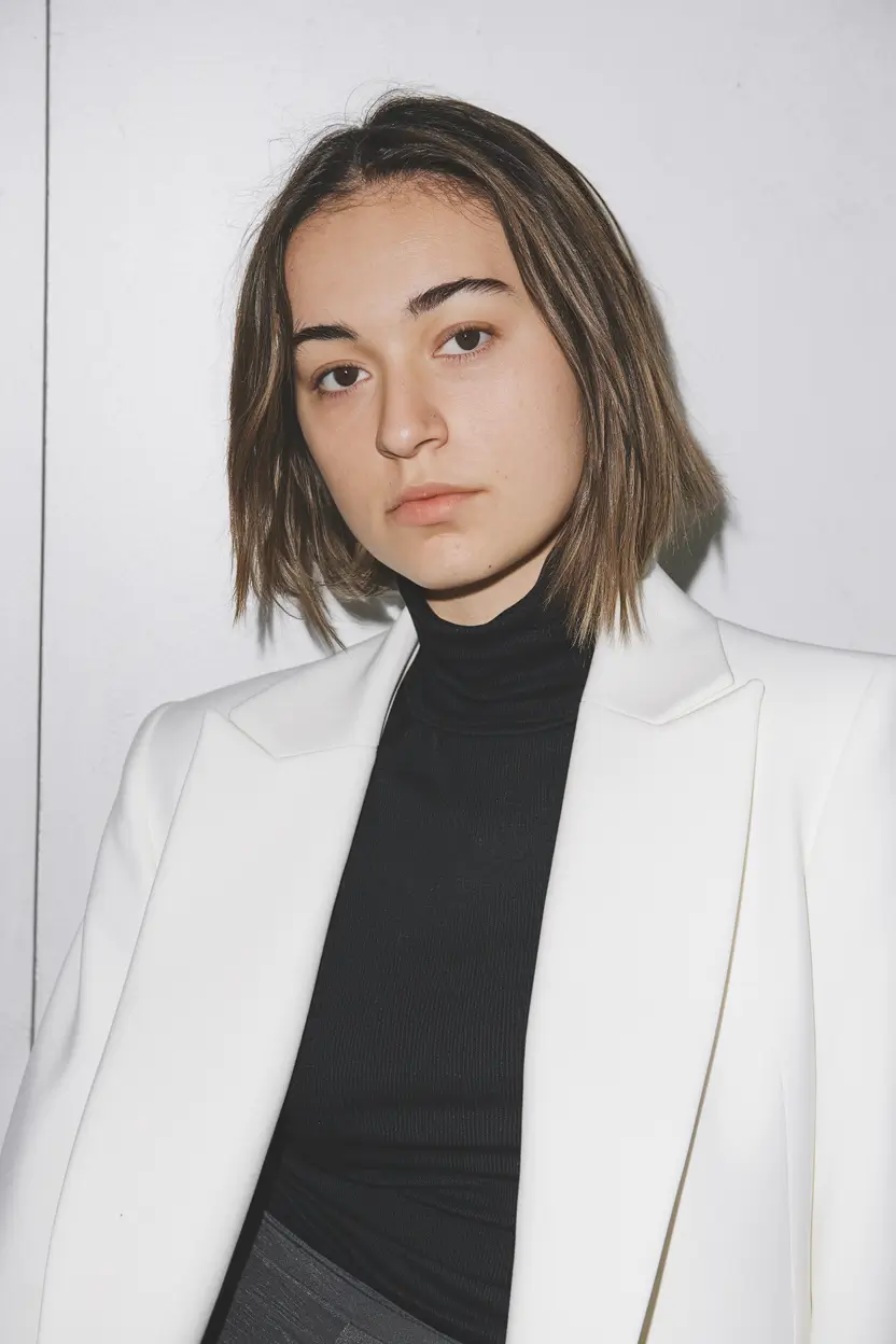 new haircut for short hair Minimalist Straight Cut with Micro Layers