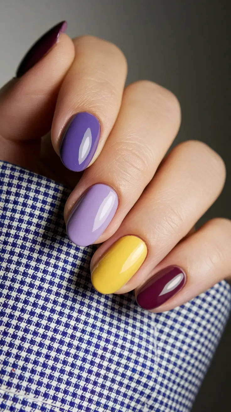 round fall nails 2025 Playful Color Block
