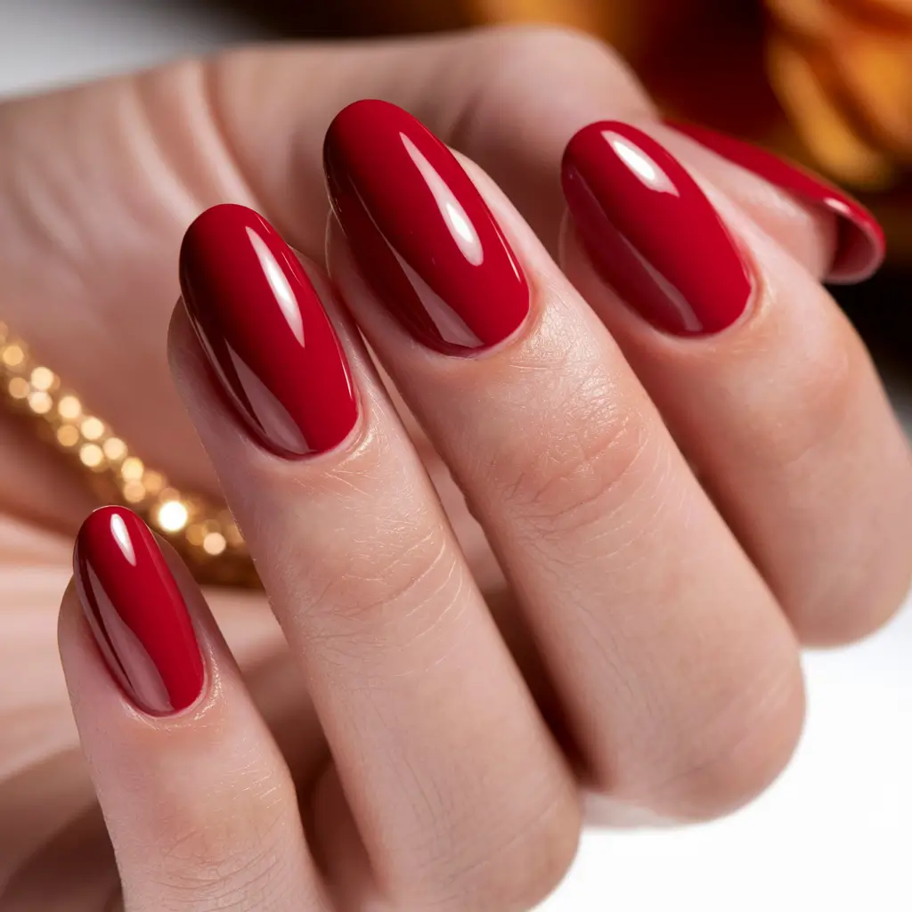 round fall nails 2025 Classic Crimson Statement