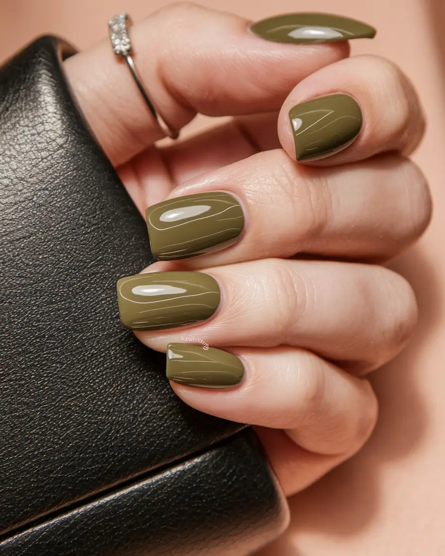 september nails color fall dip short+Olive You Always