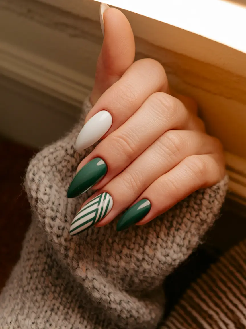 september nails color fall dnd+Green Geometry