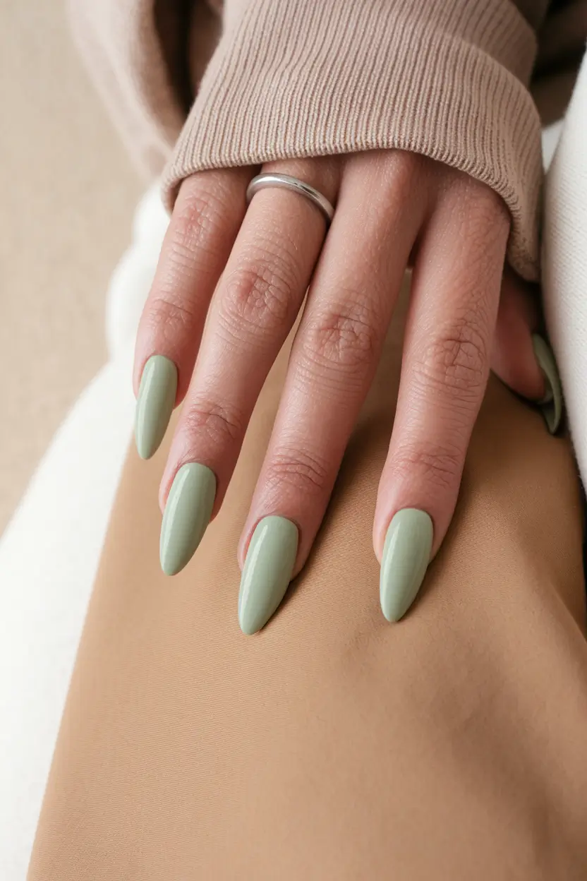 september nails designs almond Sage Shift: The New Fall Green
