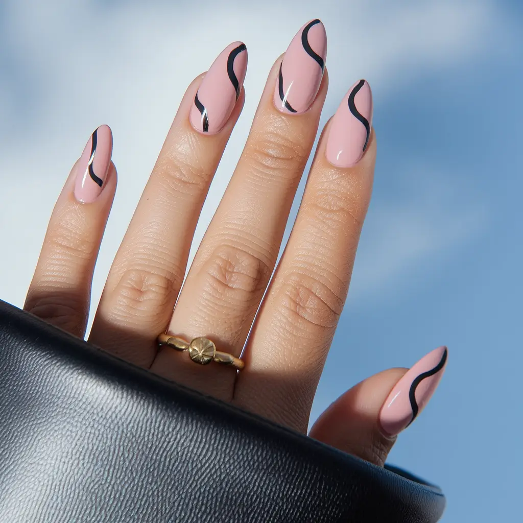 september nails designs simple Pink with a Side of Edge