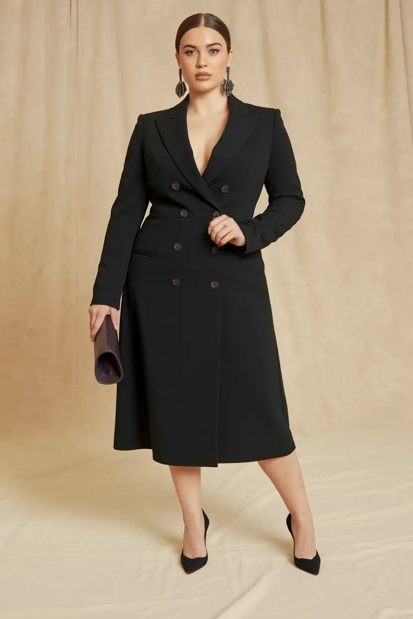 september outfits ideas The Iconic Black Blazer Dress