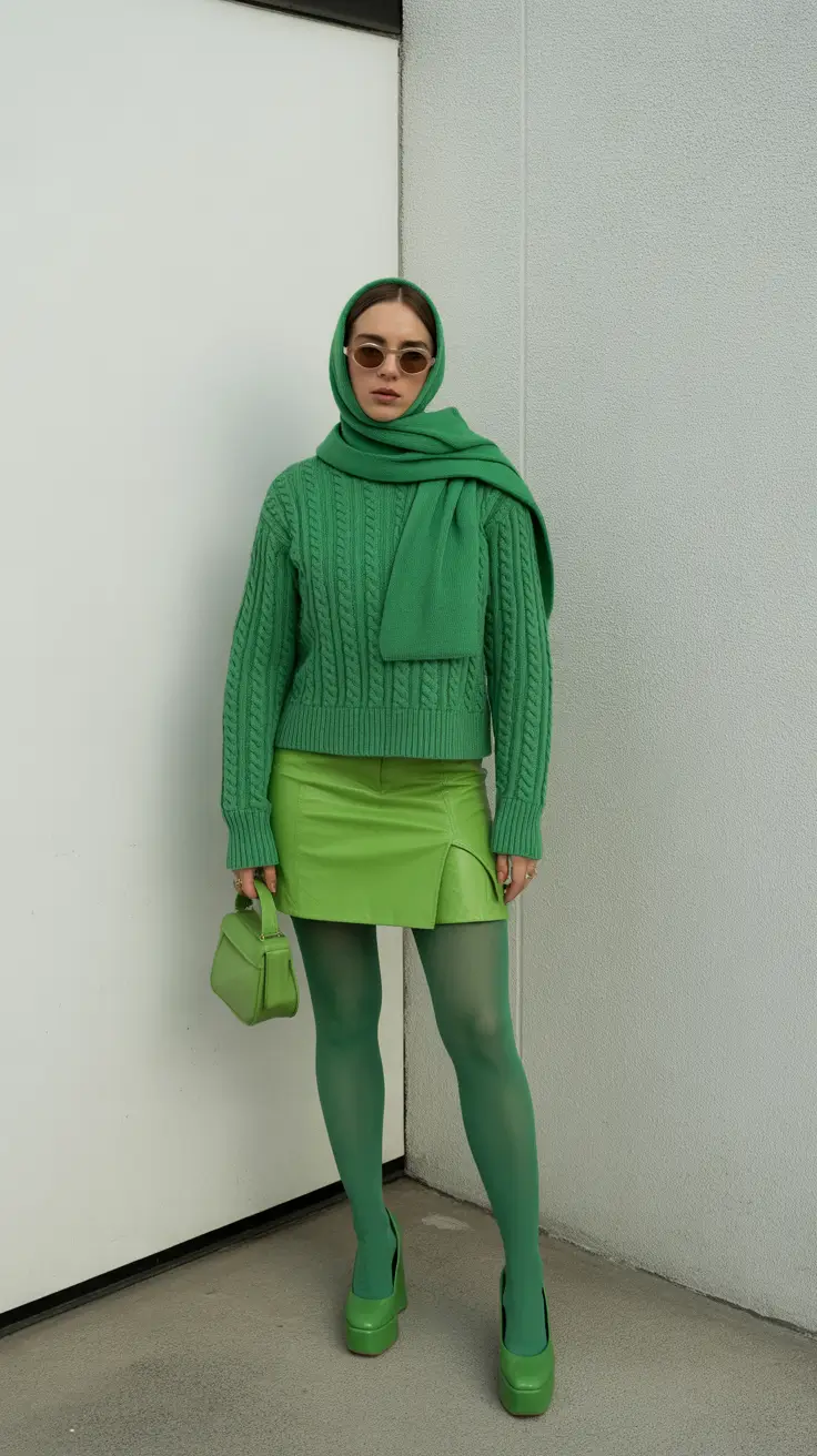 birthday outfit inspiration winter 2025 2026 Bold in Green Layers