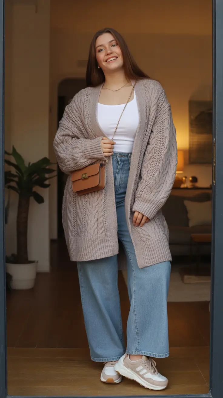 winter capsule wardrobe plus size women Cozy Cardigan Comfort