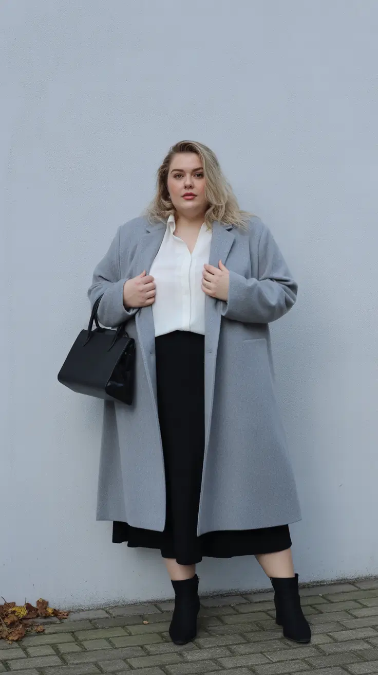 winter capsule wardrobe plus size women Grey Coat Authority