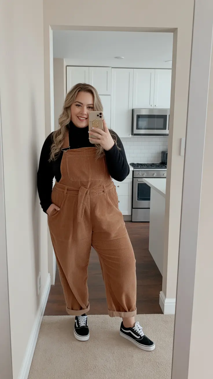 winter capsule wardrobe plus size women Corduroy Playfulness