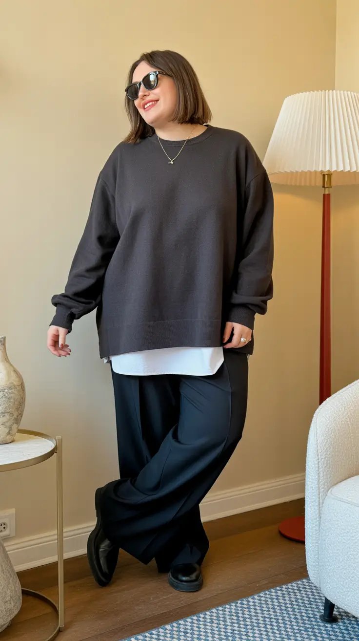 winter capsule wardrobe plus size women Relaxed Oversized Energy