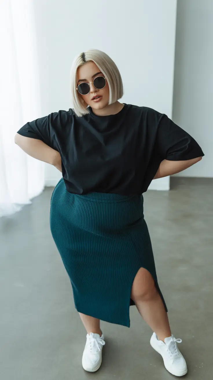 winter capsule wardrobe plus size women Sporty Knit Minimalism