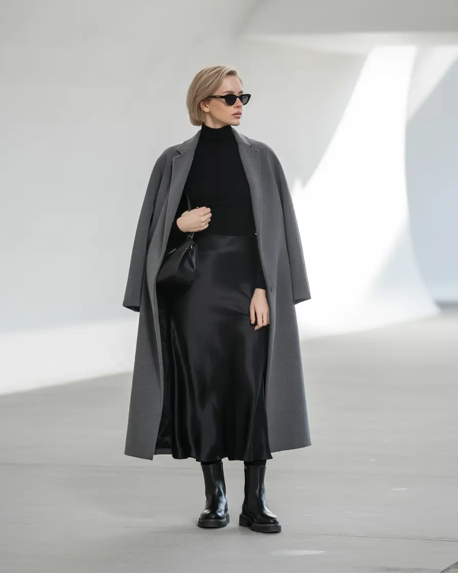casual winter outfits Minimalist Noir Grace
