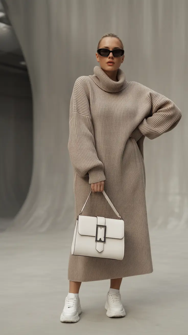 casual winter outfits Knit Elegance in Motion