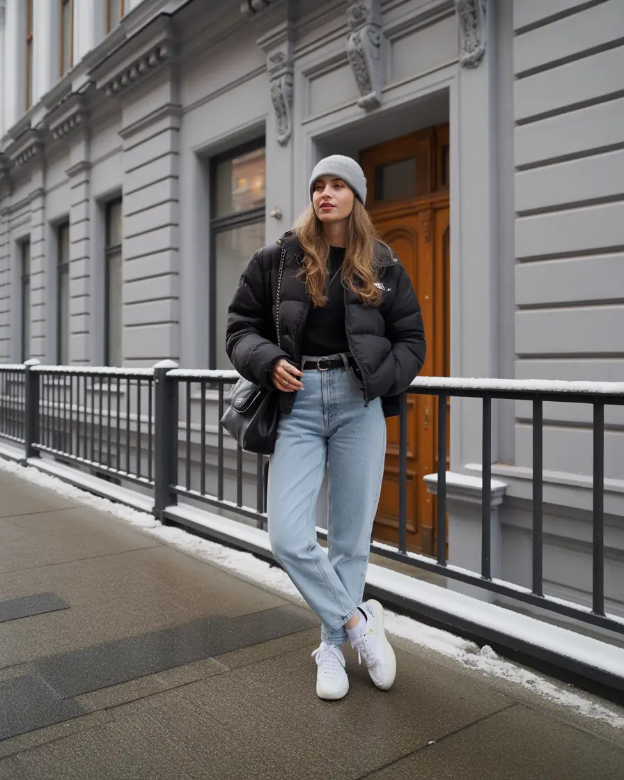 casual winter outfits Monochrome Street Simplicity