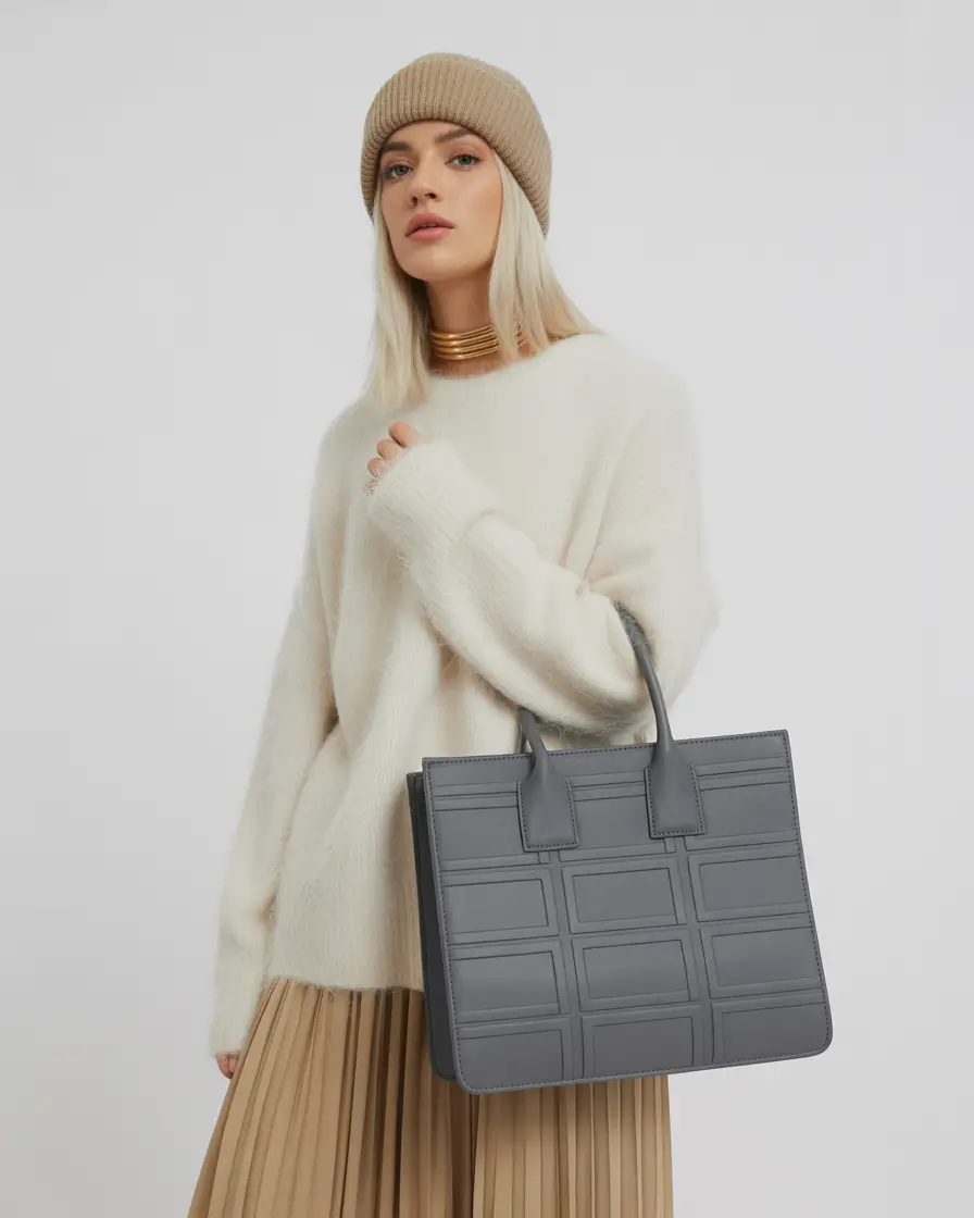 chic outfits for winter 2025-2026 Neutral Luxe with Pleats