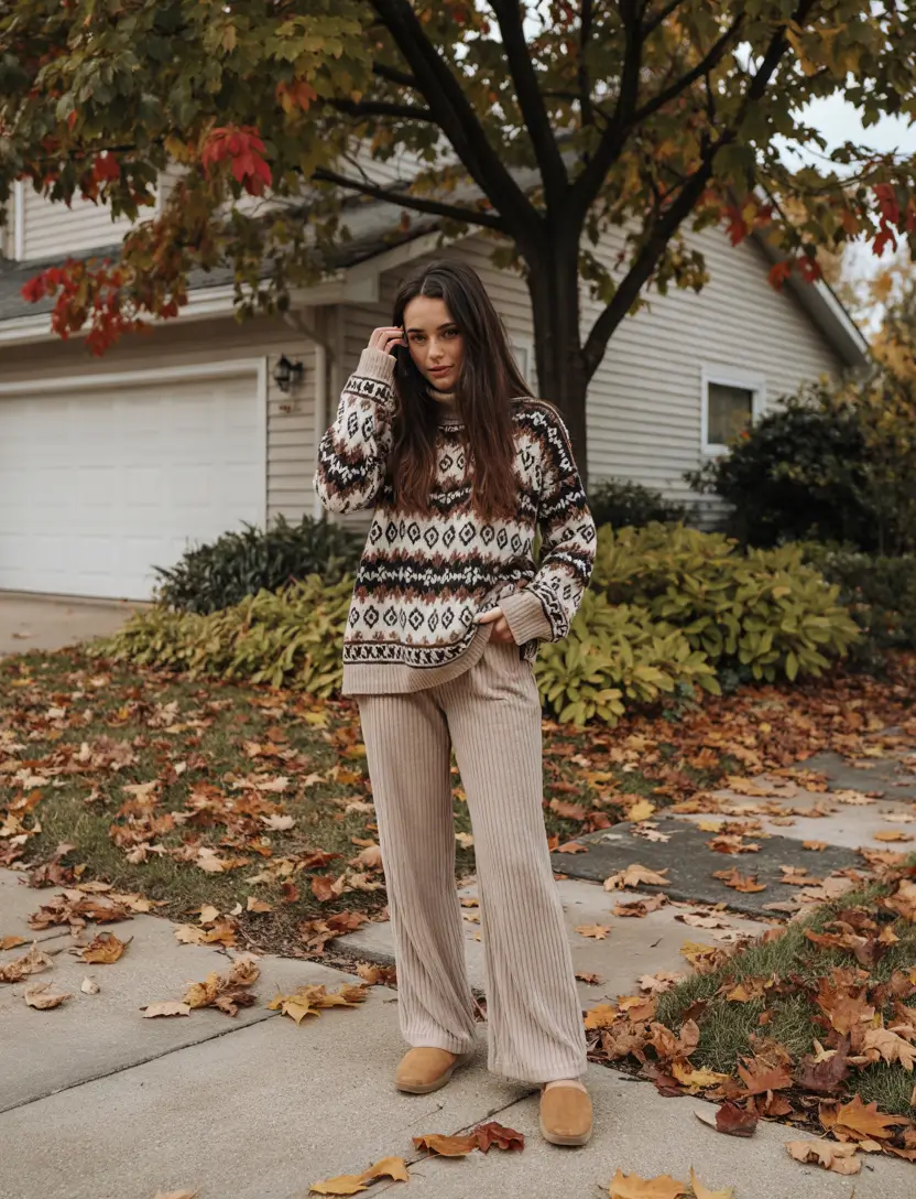 Cozy outfit Wear October Earthy Patterned Ease