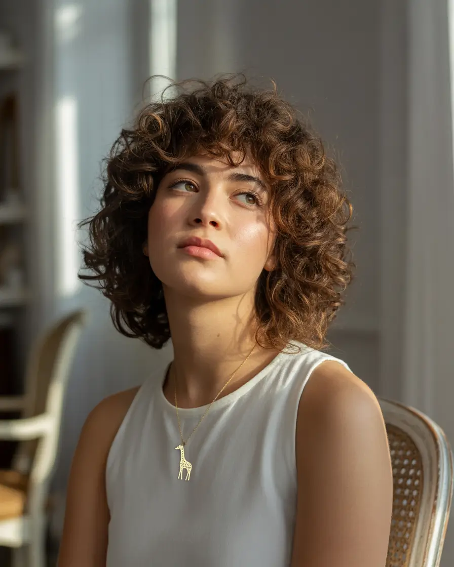 Cute Winter Hairstyles for Short Hair Curly Bob