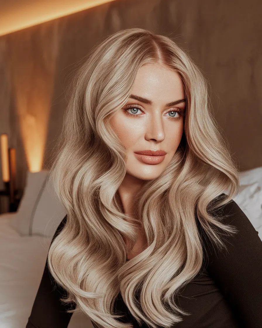 Cute Winter Hairstyles for Long Hair Platinum Waves