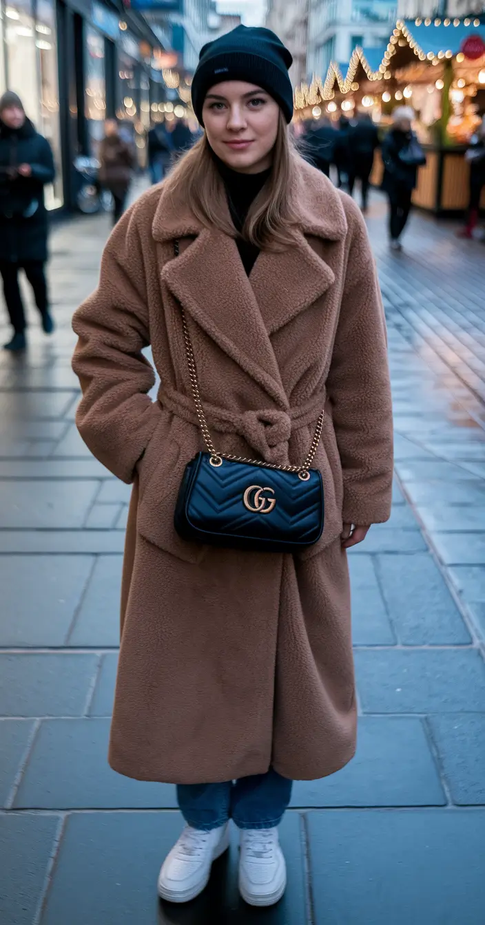 early winter outfits night Teddy Coat Warmth