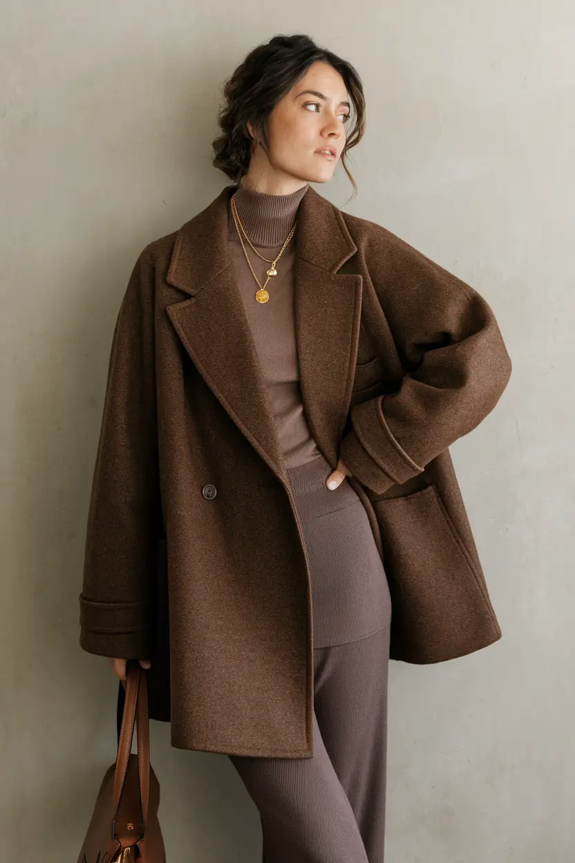 early winter outfits aesthetic Rich Chocolate Elegance
