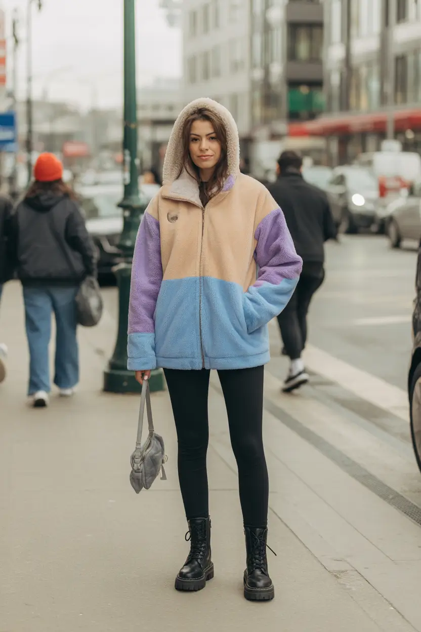 Elegant Playful Color Block Shearling 2025 2026