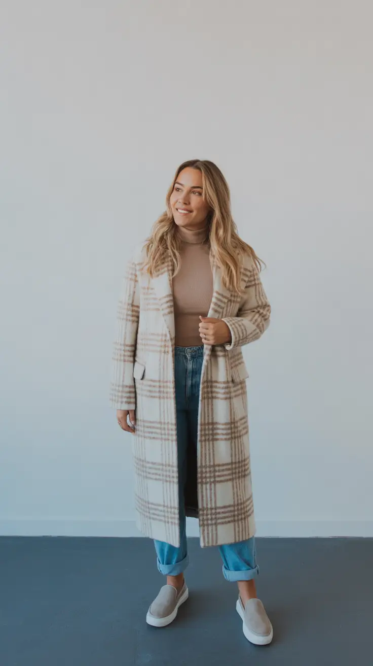 cozy-winter-outfits-checked-coat