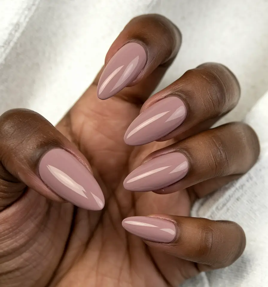 fall nail colors for brown skin almond 2025 Dusty Mauve Elegance