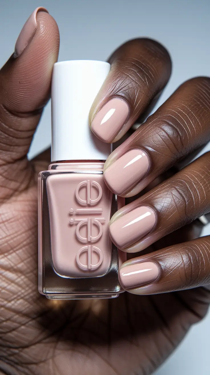 fall nail colors for brown skin short square 2025 Soft Nude Balance