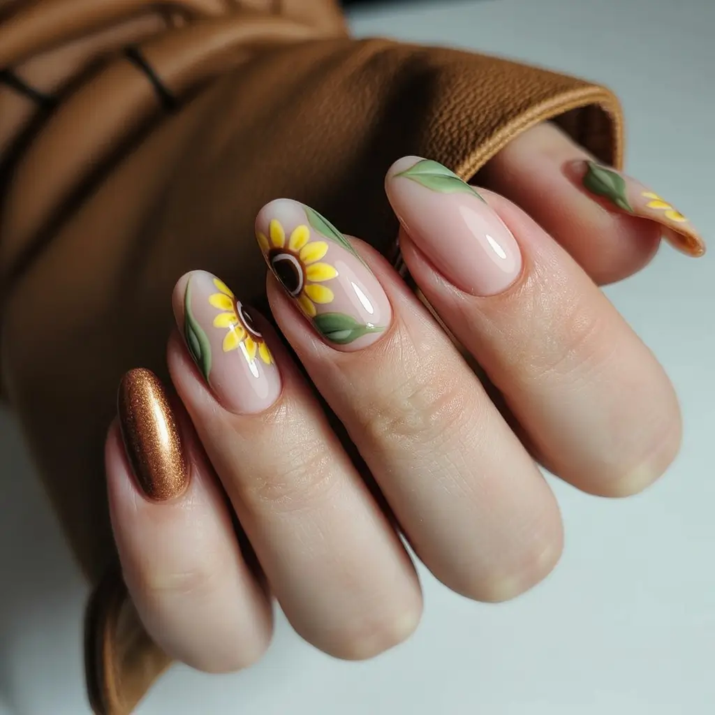 nail design november 2025 Sunflower Glow