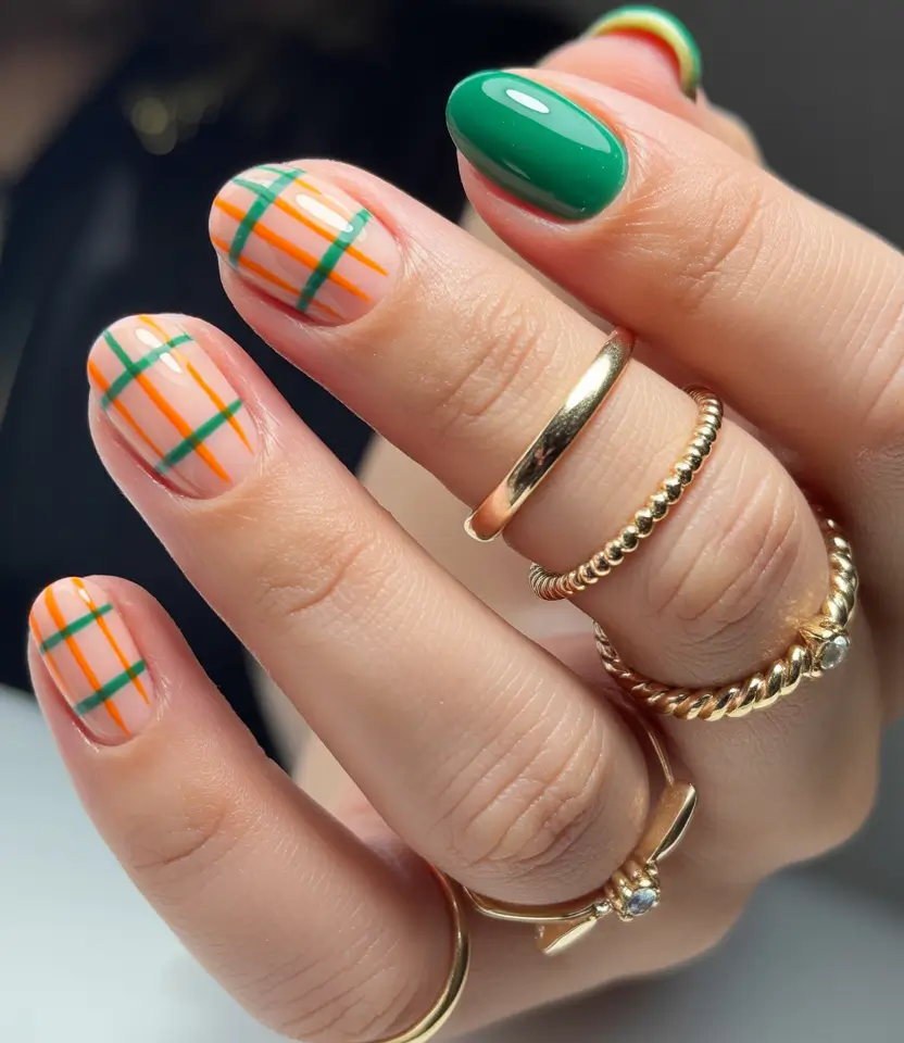nail design ideas for november Plaid Chic