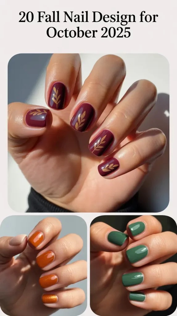 Fall Nail Design for October 2025: Autumn Classy Square & Almond Inspirations