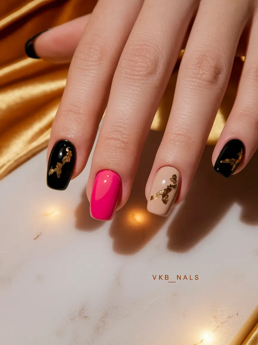 fall nails 2025 color trends Eclectic Glam Mix