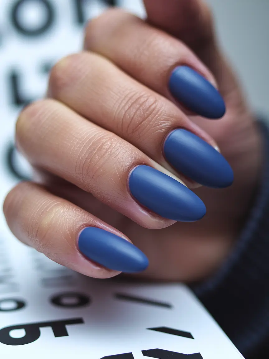 fall season nails ideas Midnight Navy Sophistication