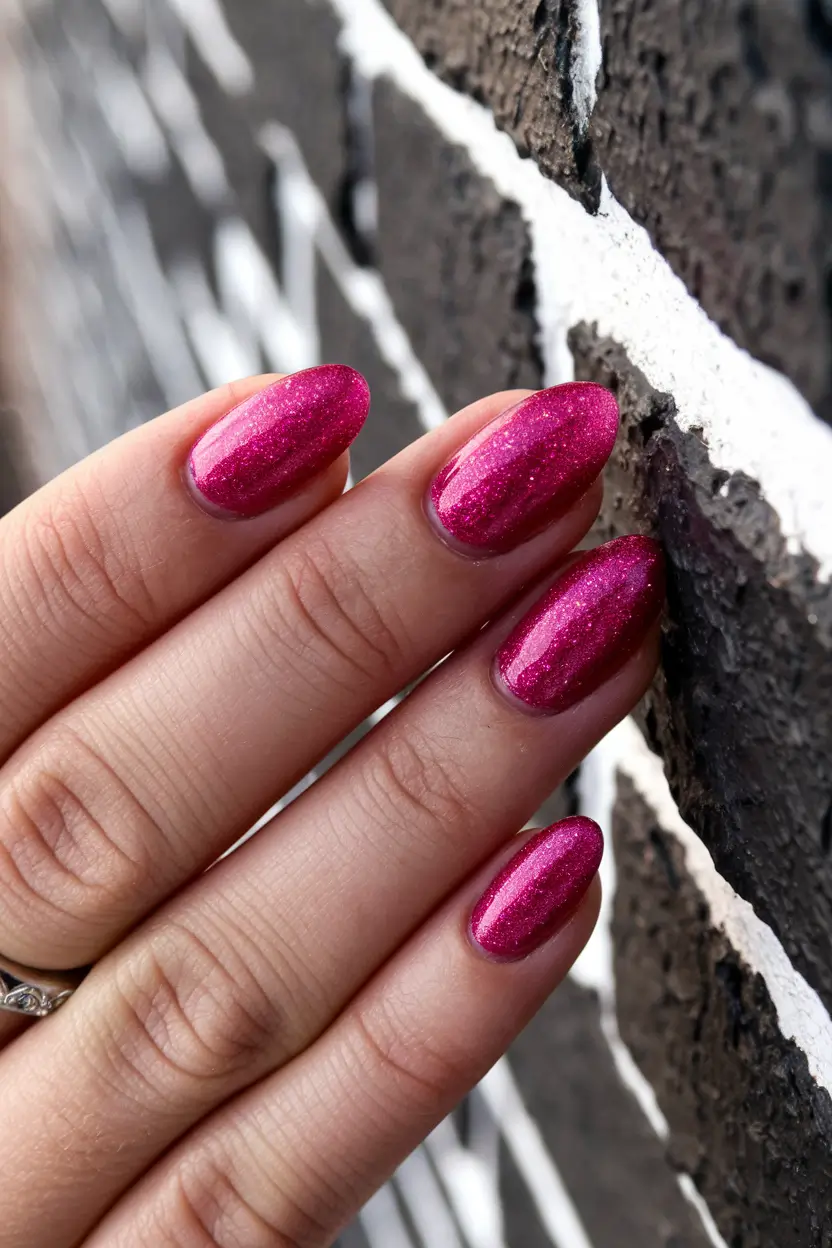 fall season nails ideas Magenta Glow