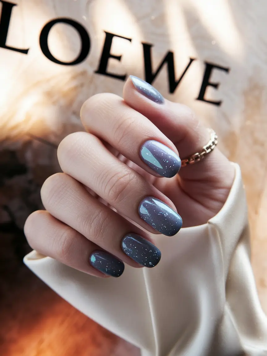 fall season nails ideas Galaxy-Inspired Ombre