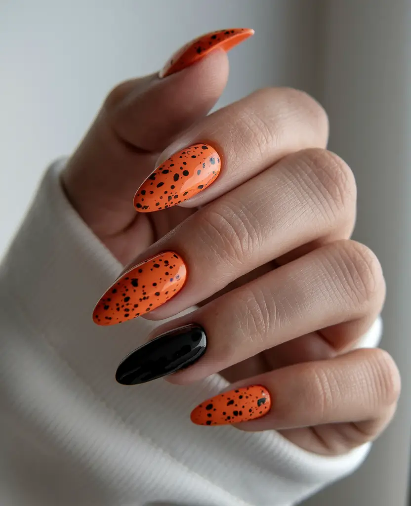 fall season nails ideas Speckled Pumpkin Spice