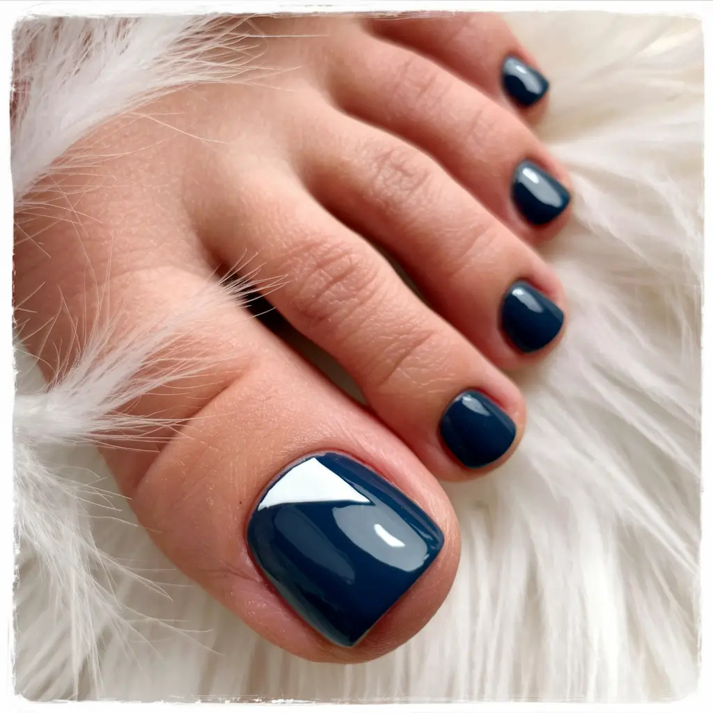Fall Seasonal Toe Nails for October 2025 Classic Navy Elegance