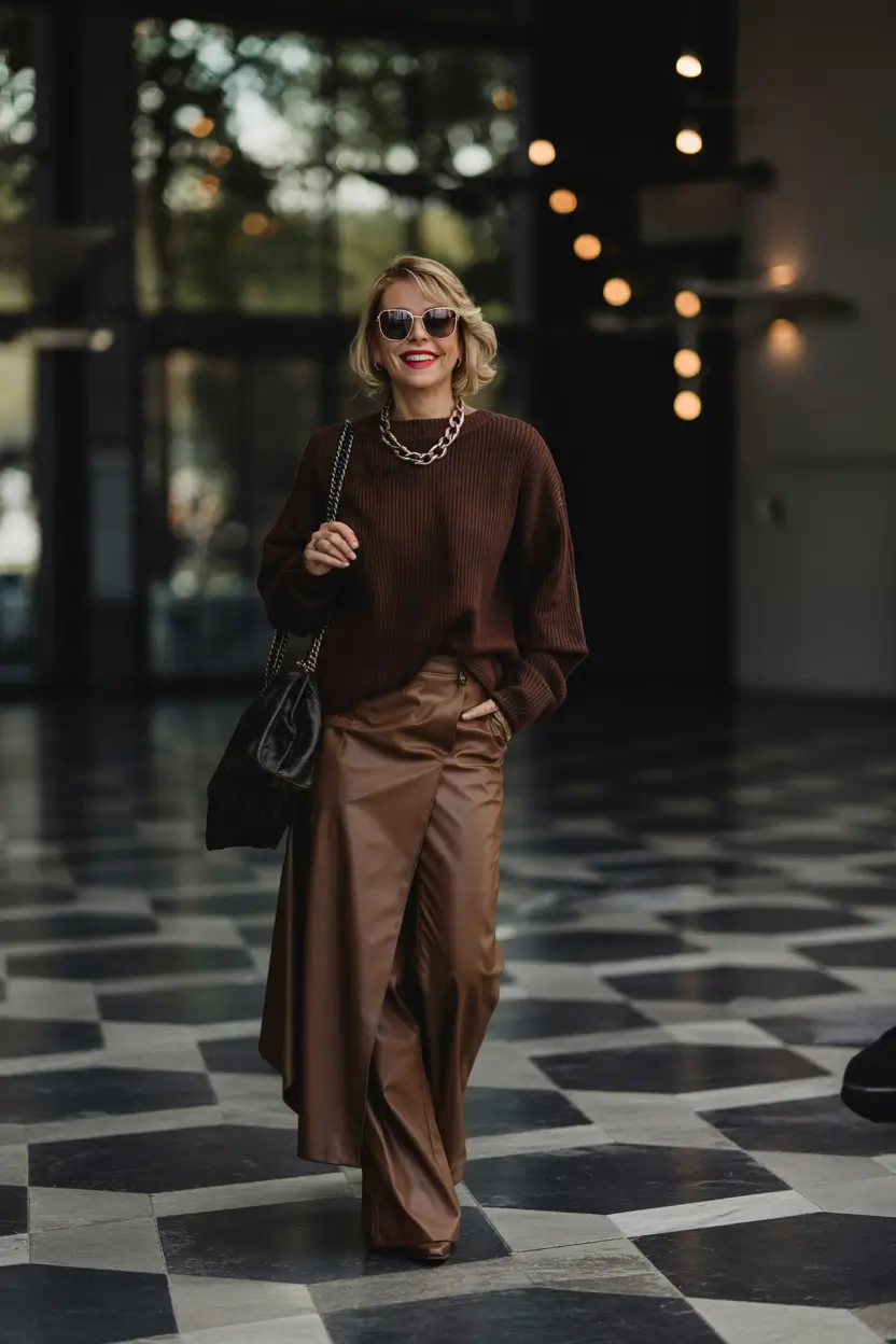 fall winter outfits 2025 Rich Brown Monochrome